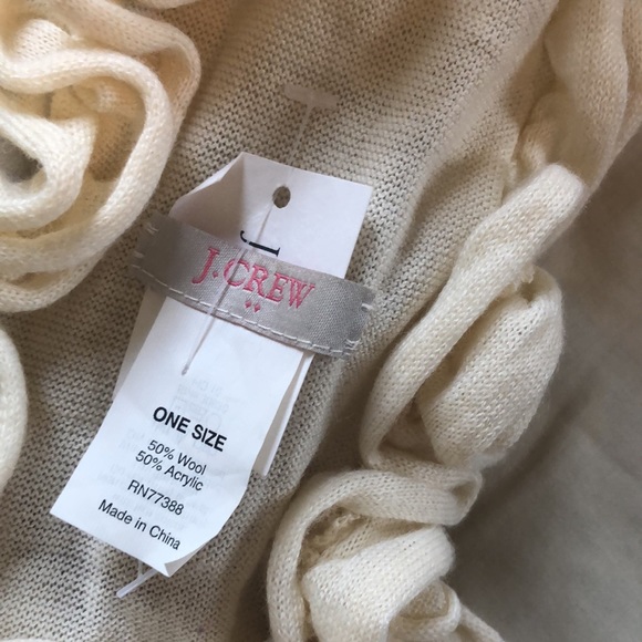NWT Off White Ruffled Scarf by JCrew - Picture 3 of 5